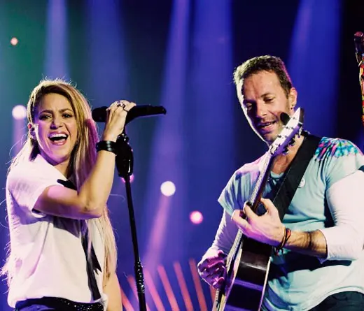 As cant en castellano el lder de Coldplay  junto a Shakira  en el Global Citizen Festival.